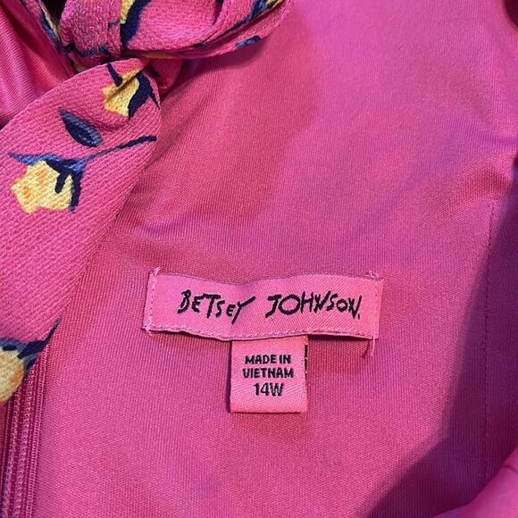 Betsey Johnson Pink Dress with Yellow Flowers Women's Size 14W - Picture 5 of 5